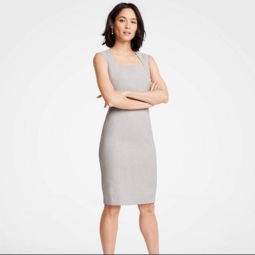 Ann Taylor Square Neck Sleeveless Sheath Dress